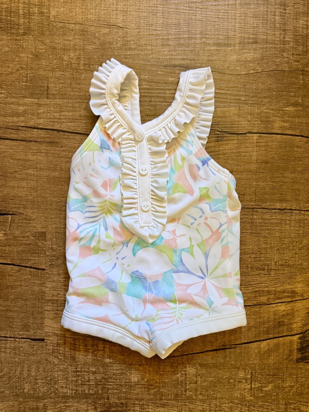 Janie and Jack Pastel Floral Ruffle Swimsuit